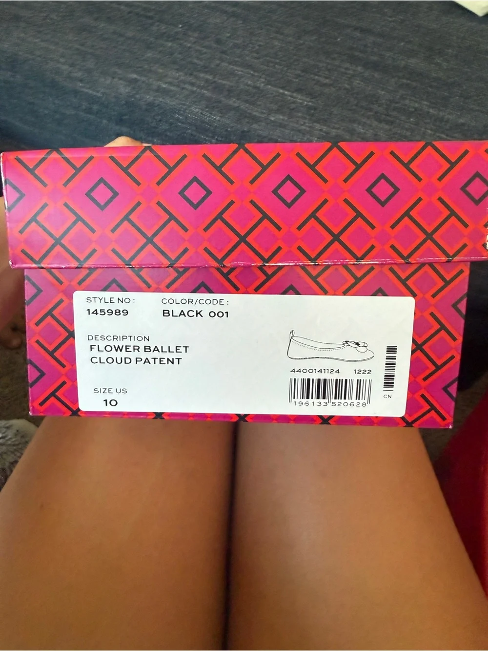 Tory Burch Black Patent Flower Ballet Flats